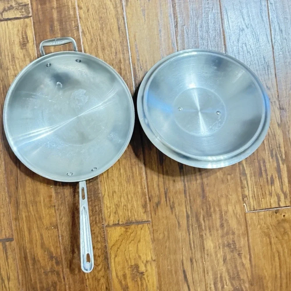 All Clad Copper Core 12 Inch Fry Pan Skillet Stainless Steel with‎ lid OLDSTCK
